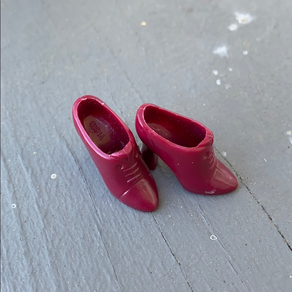 Maroon colored Barbie heels